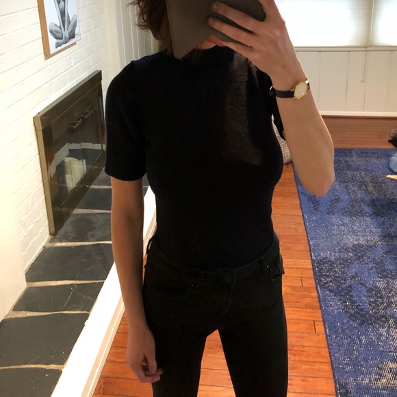 Vintage sweater turtleneck short sleeve top (S/M) - Picture 4 of 5